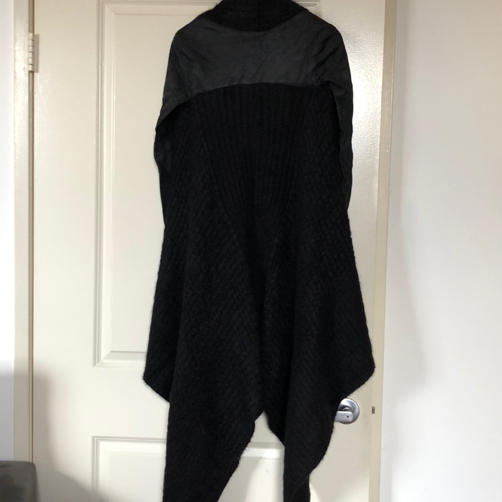 Rick Owens Coat With Leather Shoulder View 2
